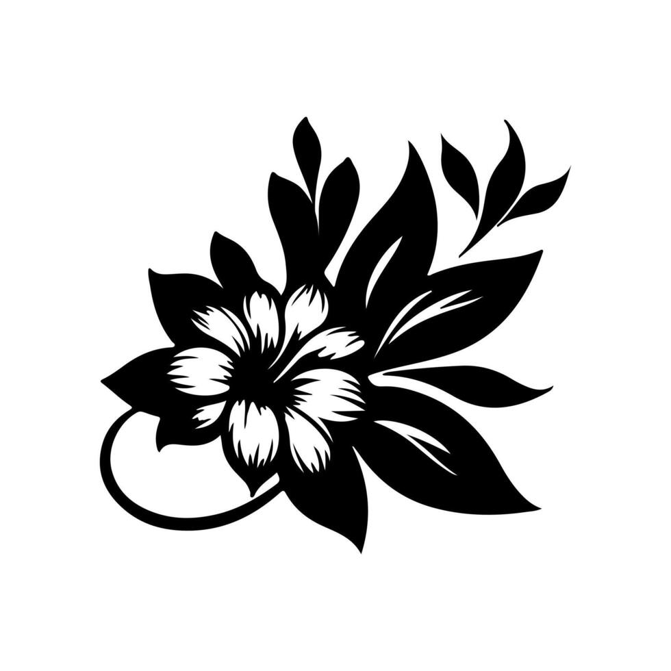 Outline flower set for artistic designs. vector