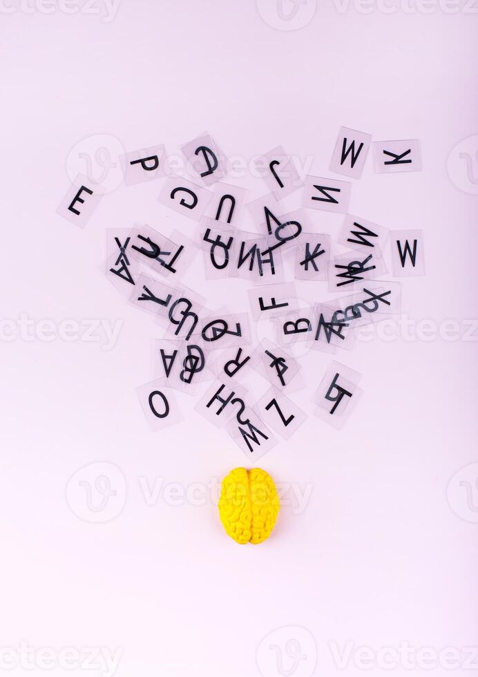Dyslexia awareness concept with letters photo