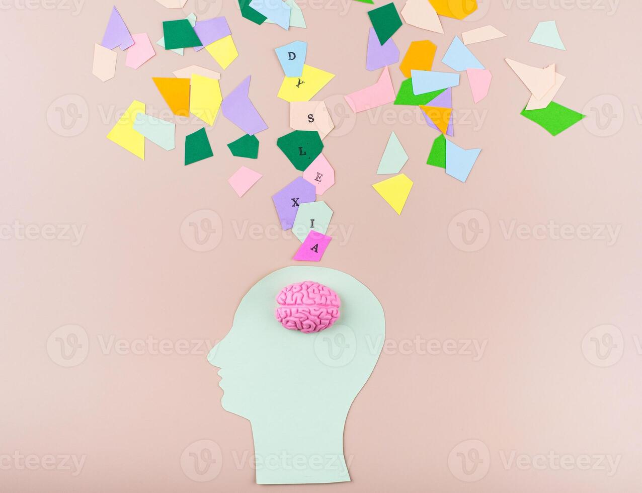 Dyslexia awareness concept with letters photo