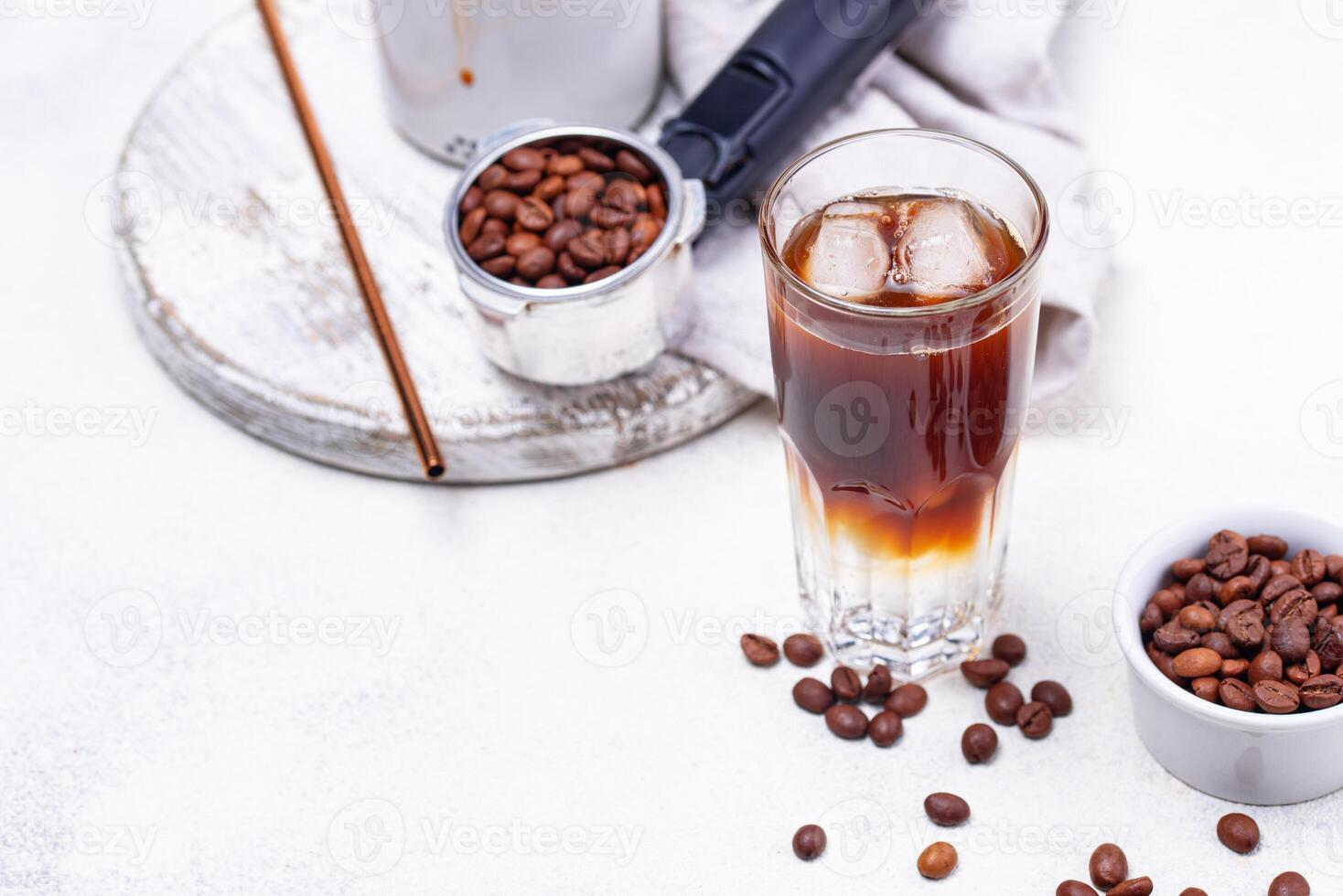 Espresso tonic, trendy coffee drink photo