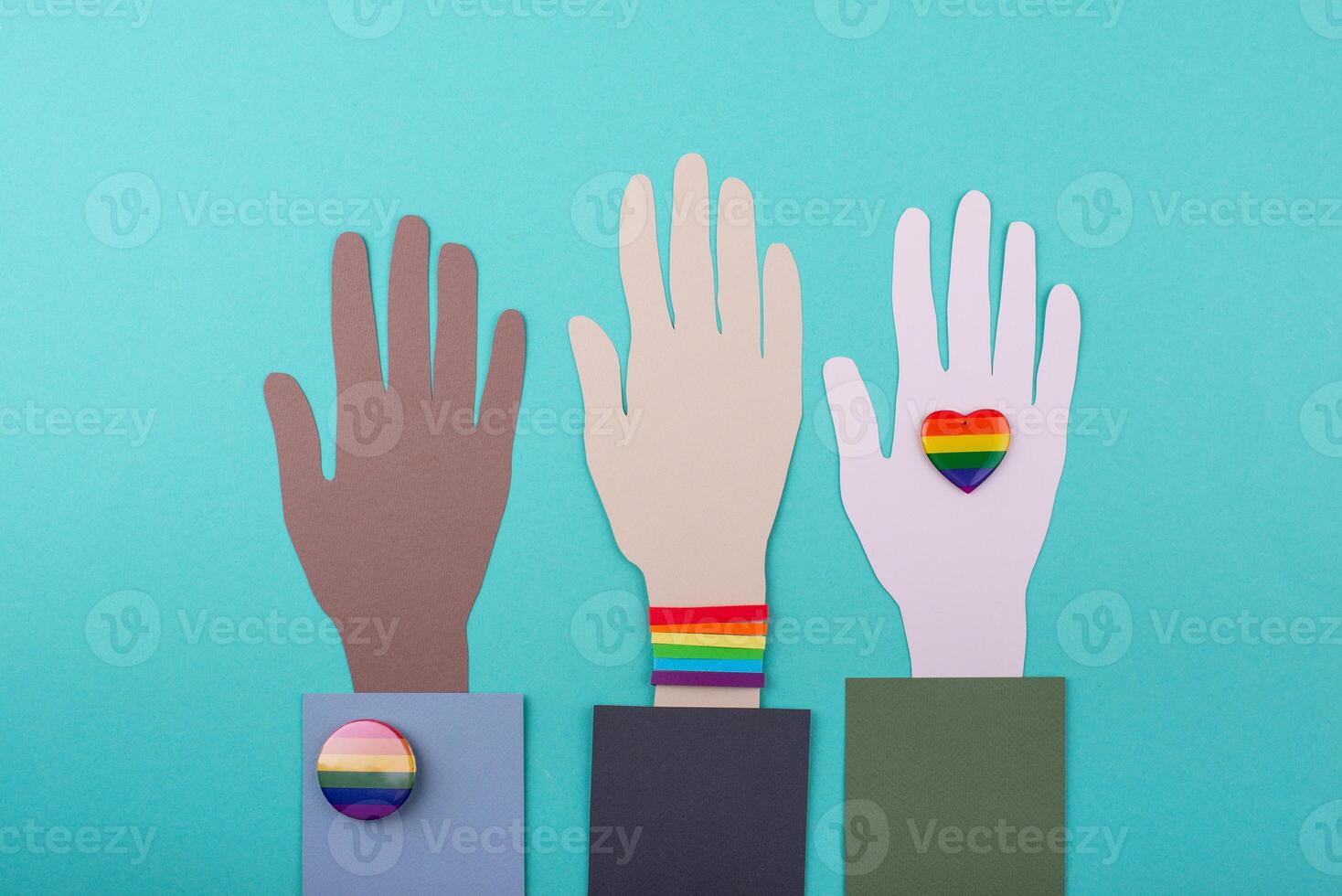Pride month concept with LGBTQ flag photo