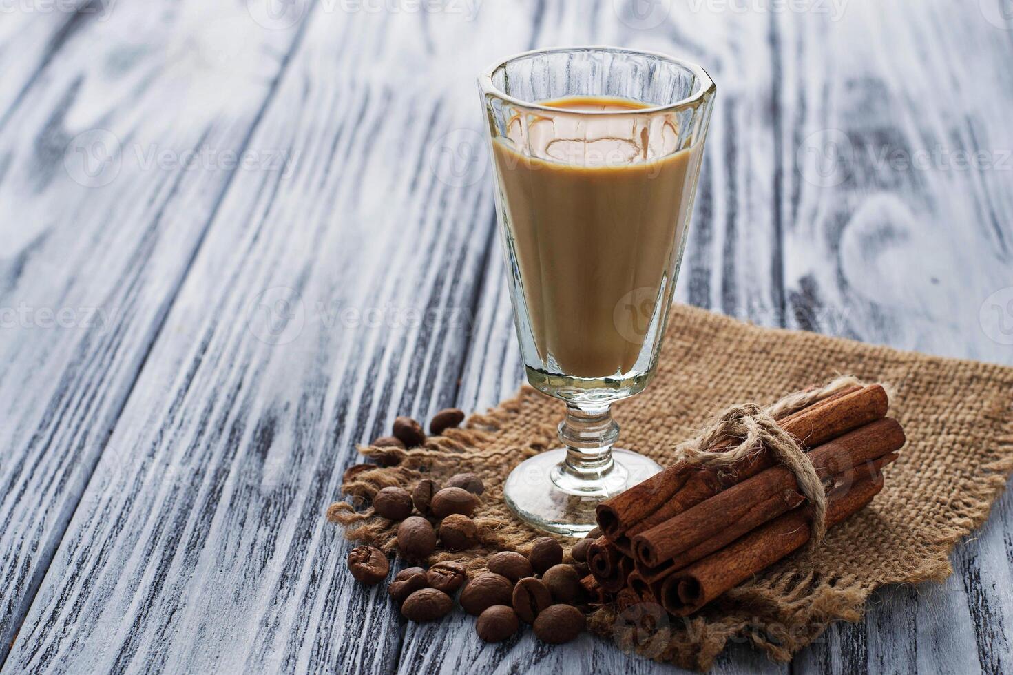Glasses of Irish cream liqueur photo