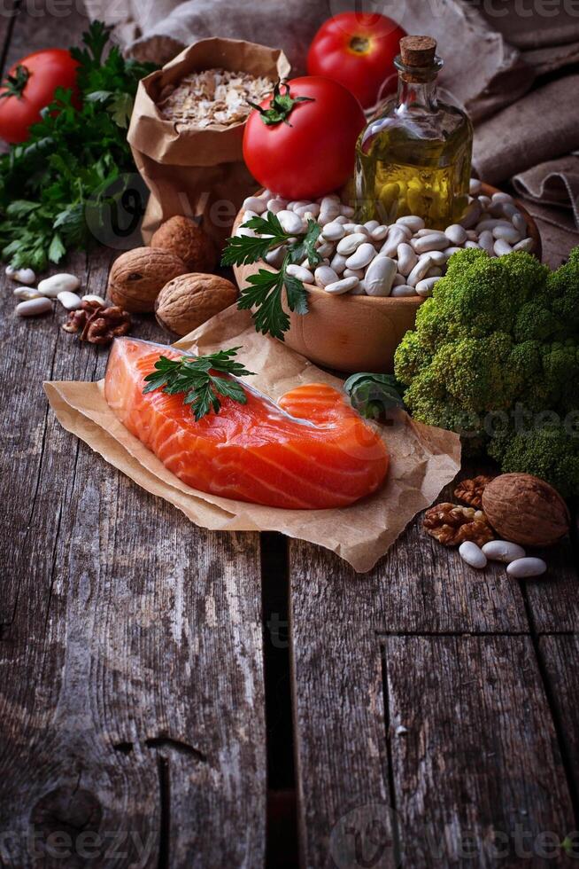 Concept of healthy food for heart photo