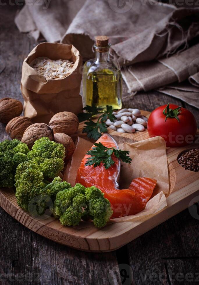 Cholesterol diet, healthy food for heart photo