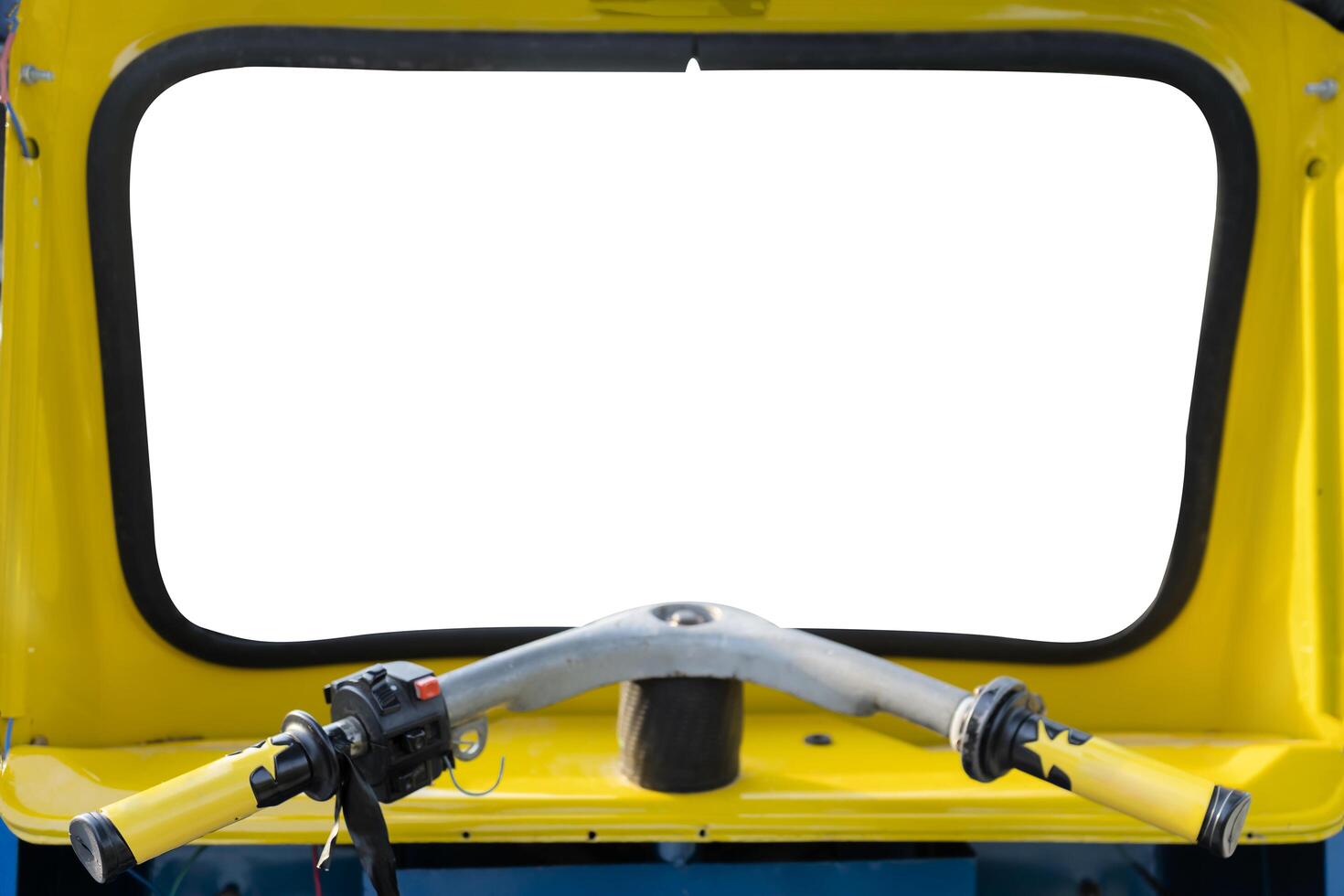 Tuk Tuk is the front scene, isolated white background photo