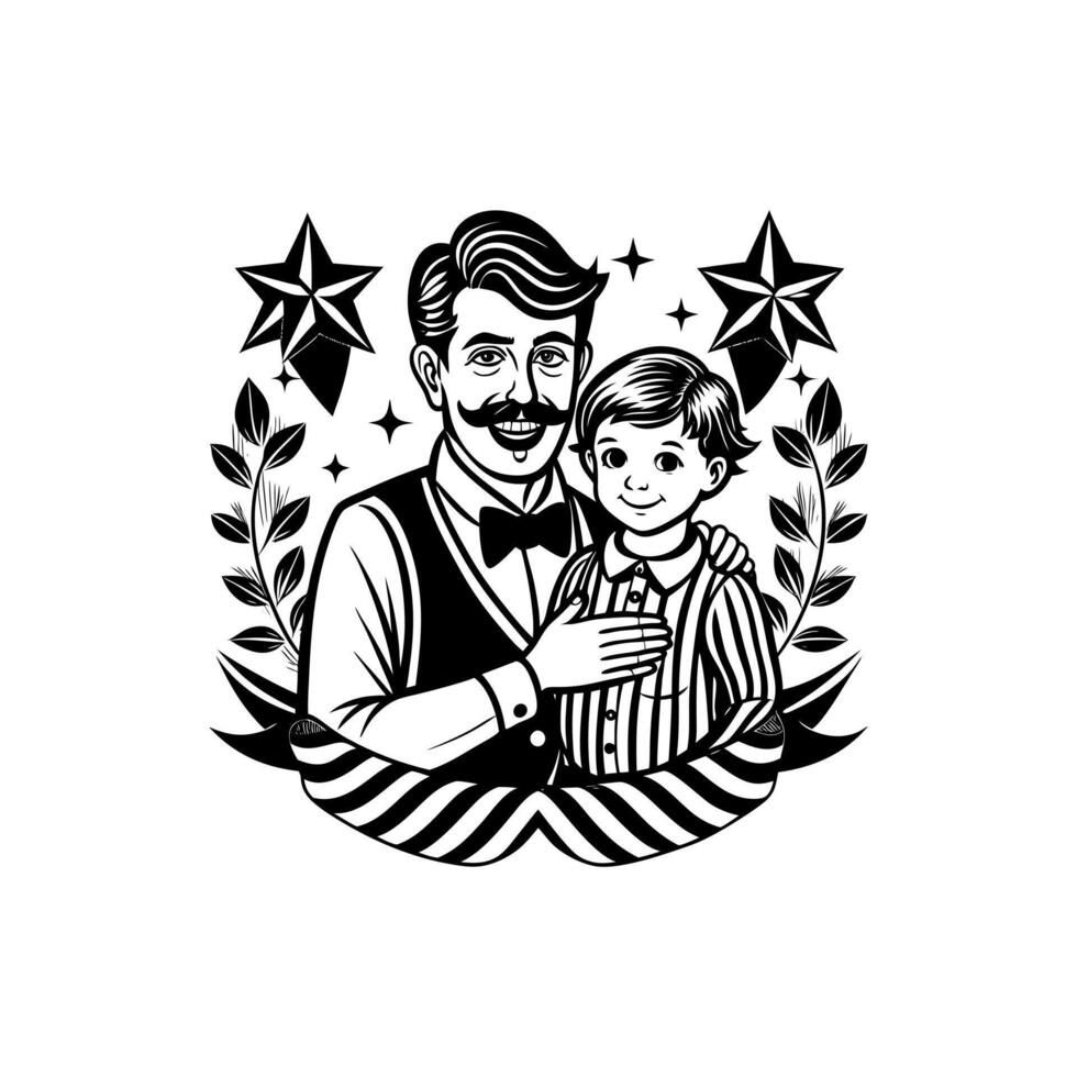 A day honoring fathers, celebrating their love, guidance, and support vector