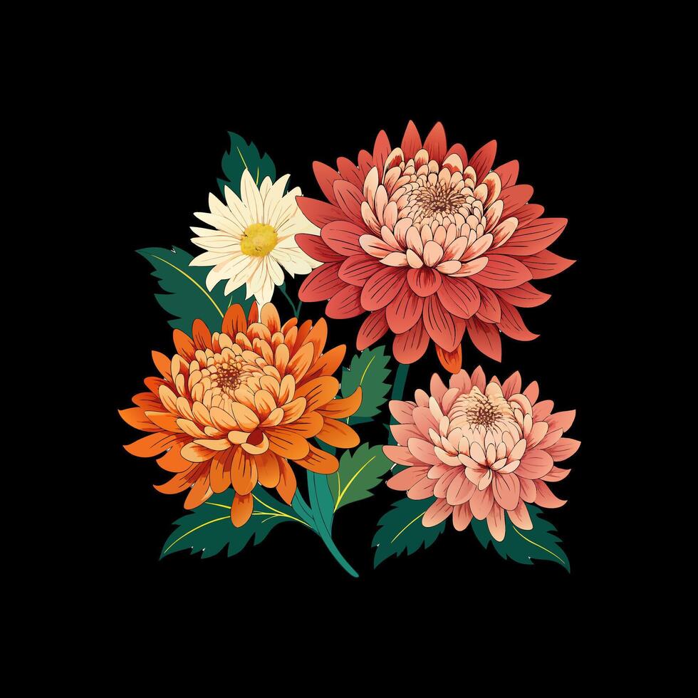 Outline flower set for artistic designs. vector