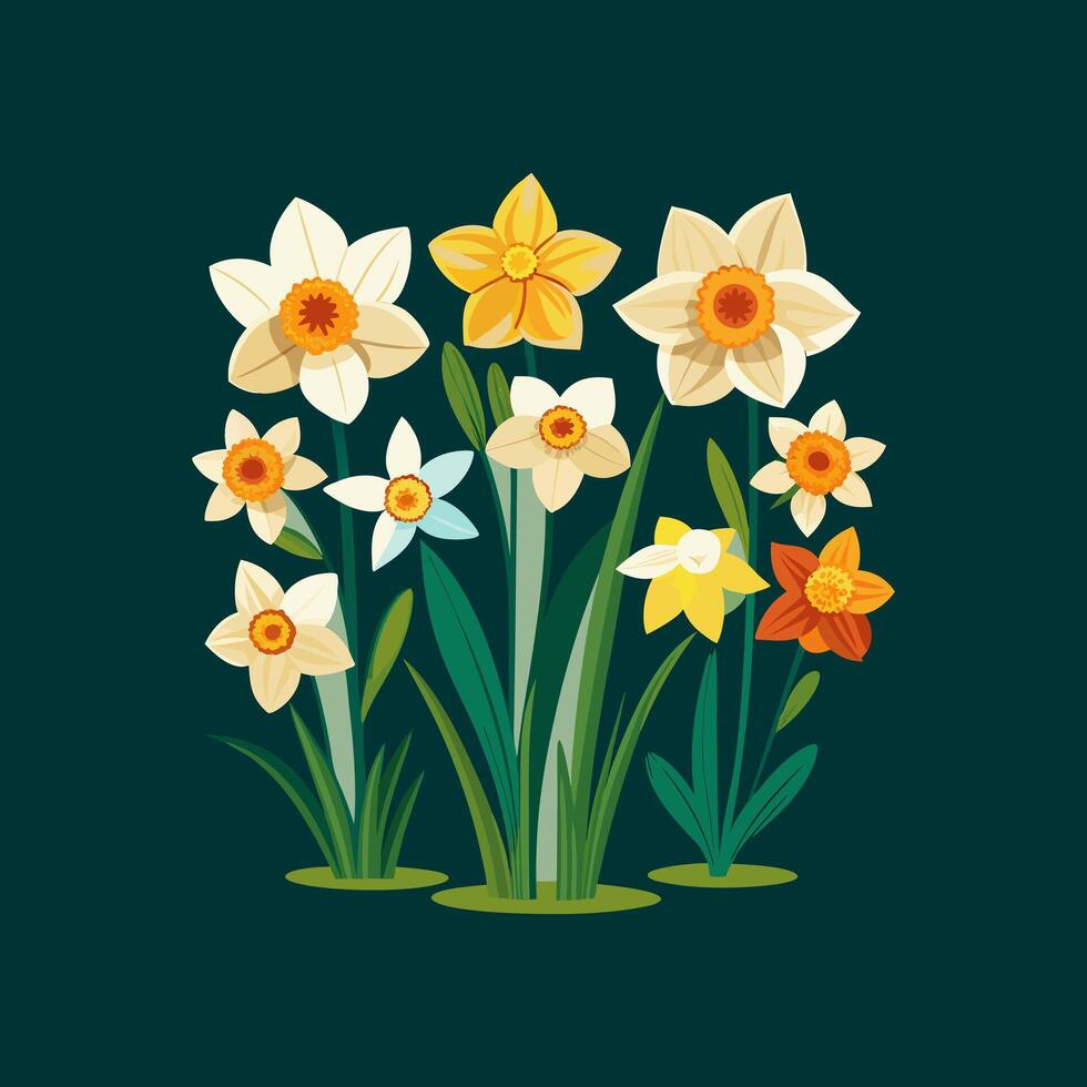 Outline flower set for artistic designs. vector