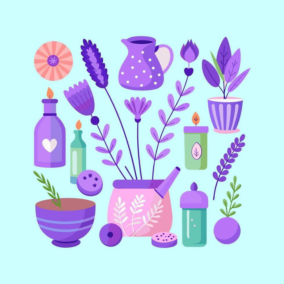 Outline flower set for artistic designs. vector