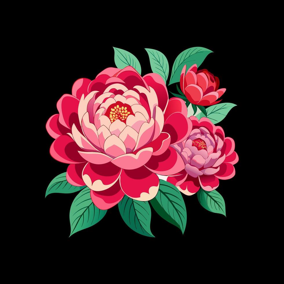 Outline flower set for artistic designs. vector