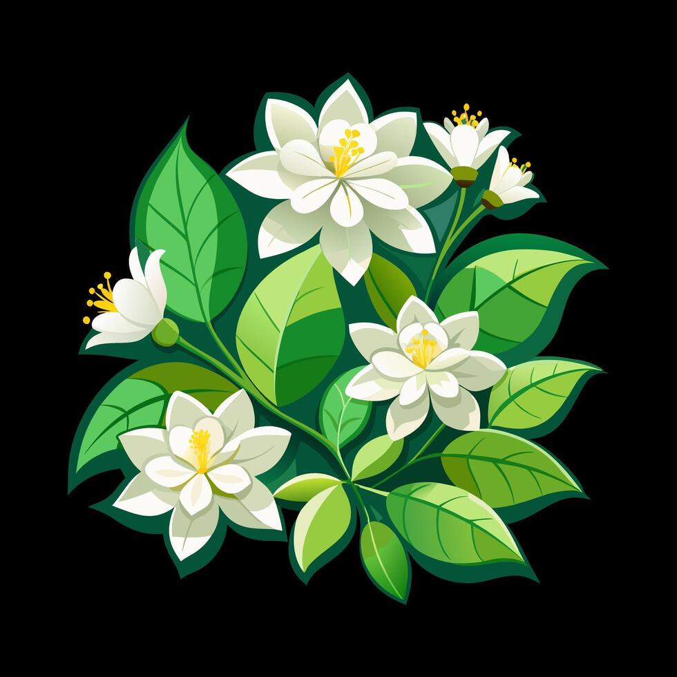Outline flower set for artistic designs. vector