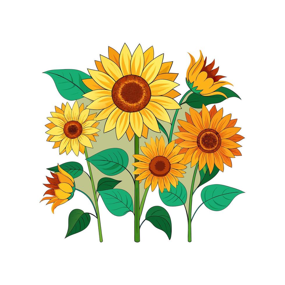 Outline flower set for artistic designs. vector
