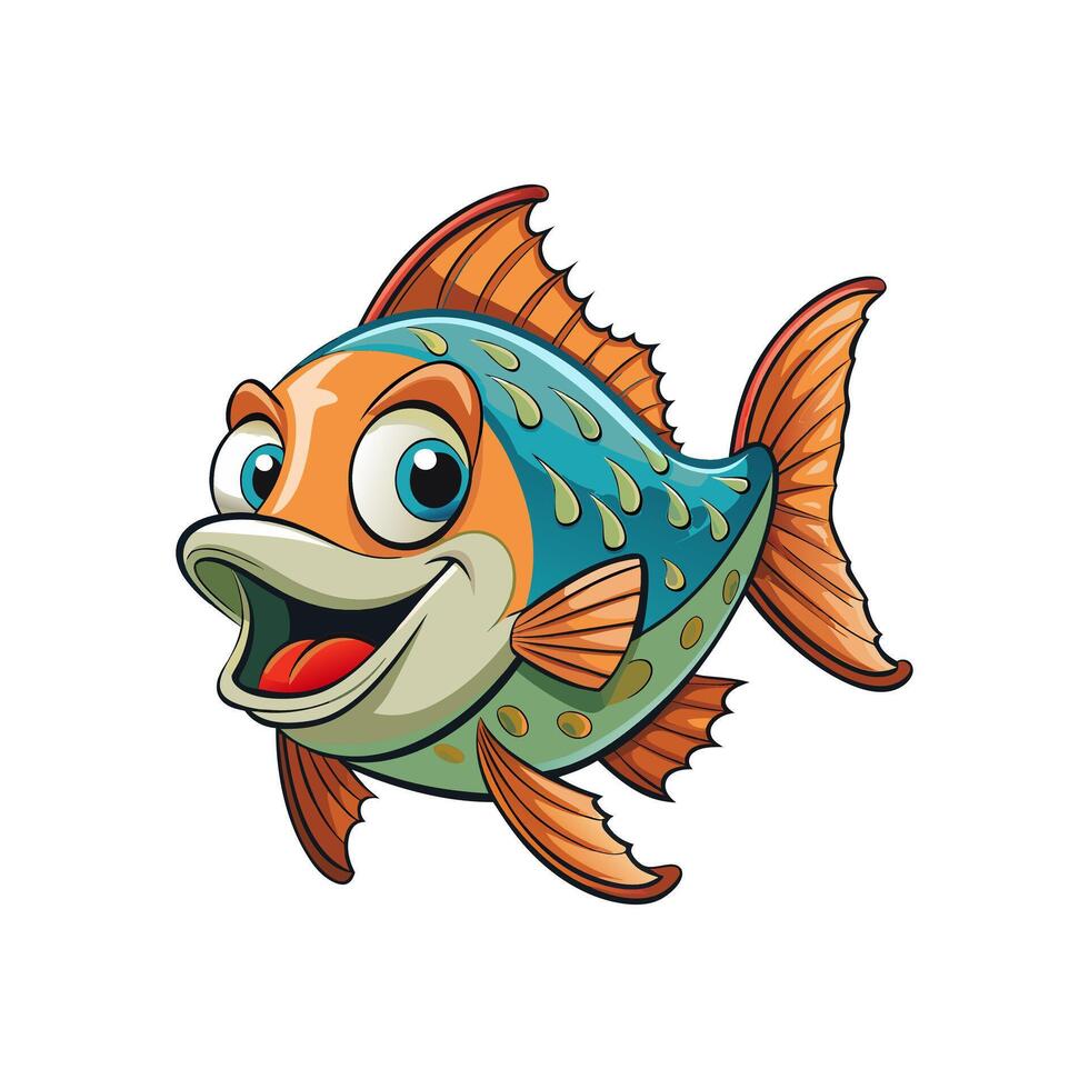 Tropical colorfull fishes collection. vector