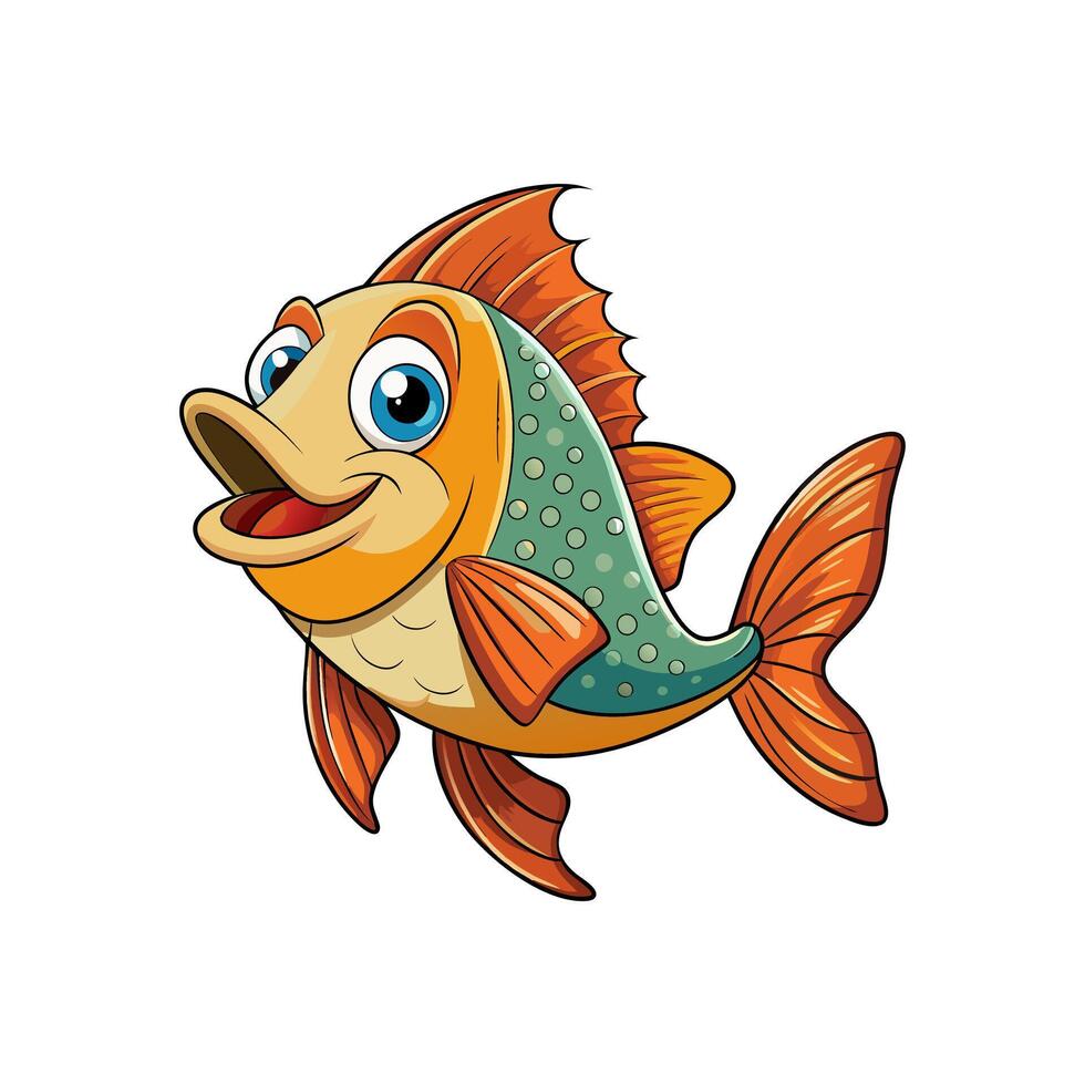 Tropical colorfull fishes collection. vector