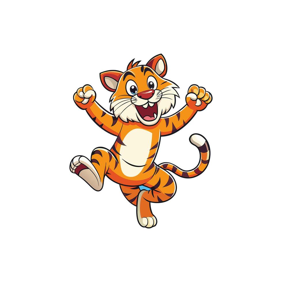 Tiger is Powerful majestic solitary striped predator. vector