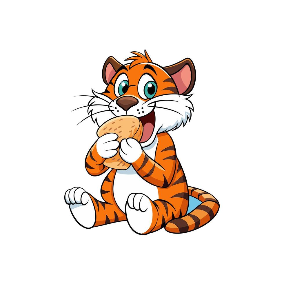 Tiger is Powerful majestic solitary striped predator. vector