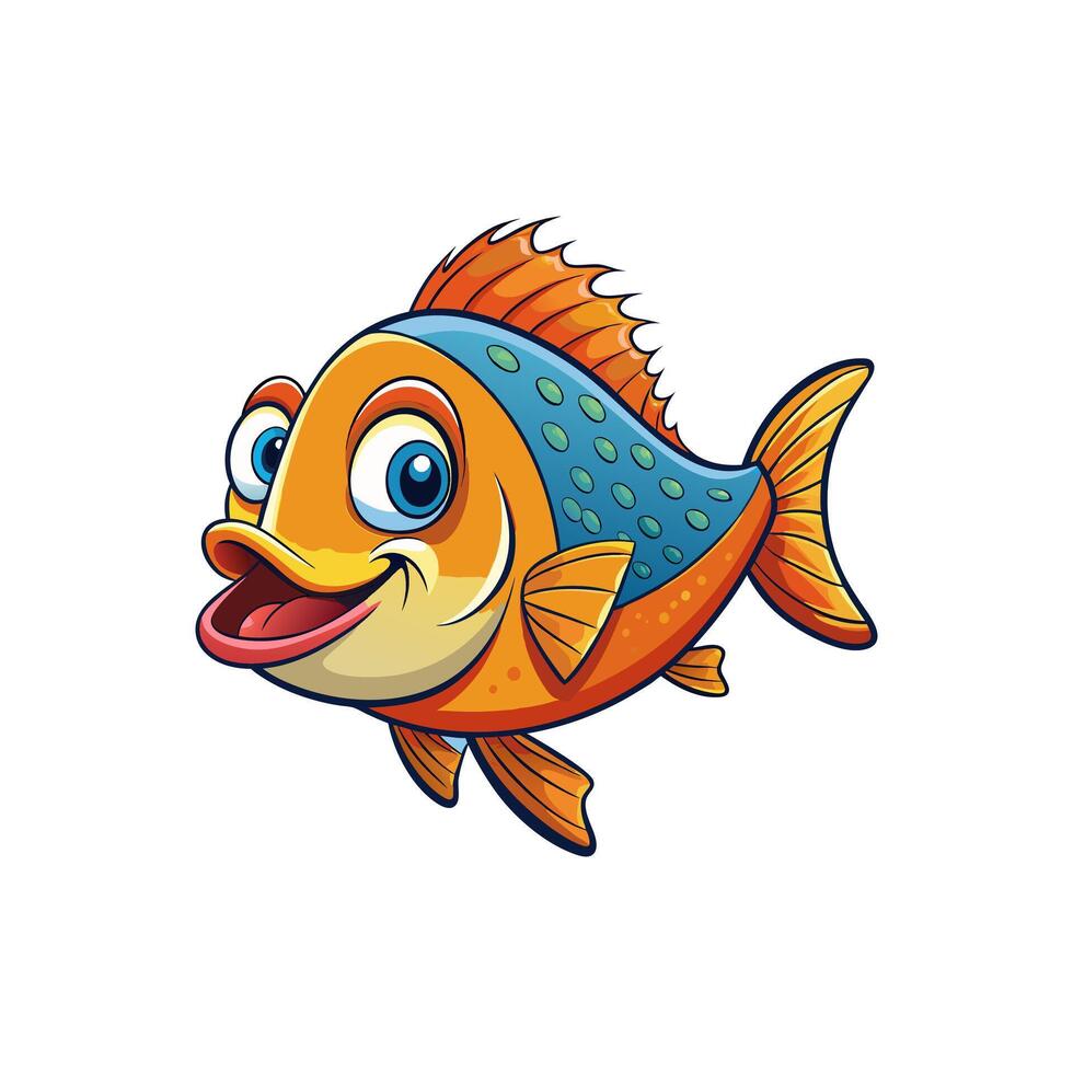Tropical colorfull fishes collection. vector