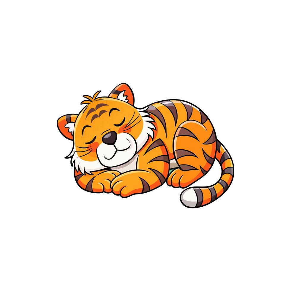 Tiger is Powerful majestic solitary striped predator. vector