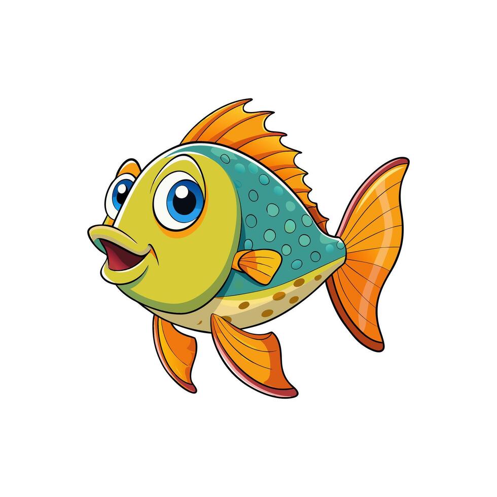 Tropical colorfull fishes collection. vector