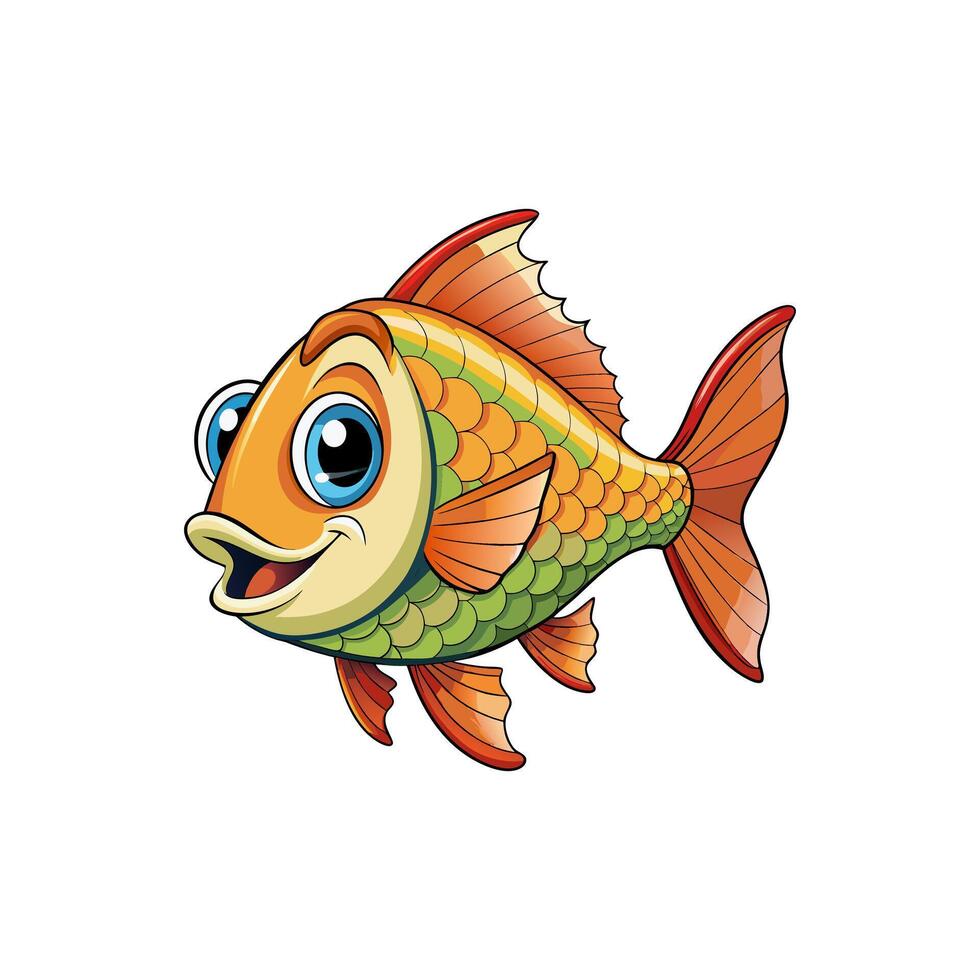 Tropical colorfull fishes collection. vector