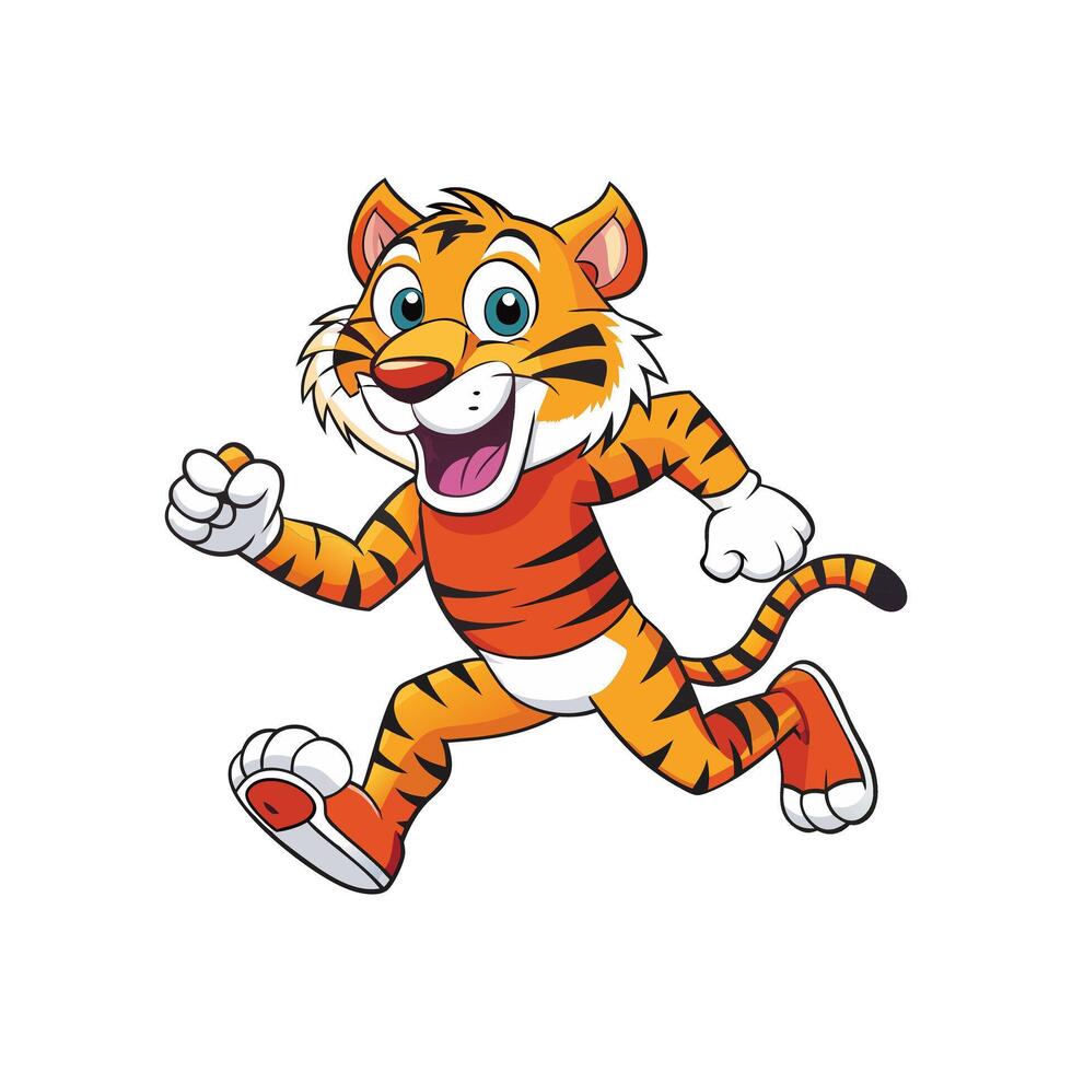 Tiger is Powerful majestic solitary striped predator. vector