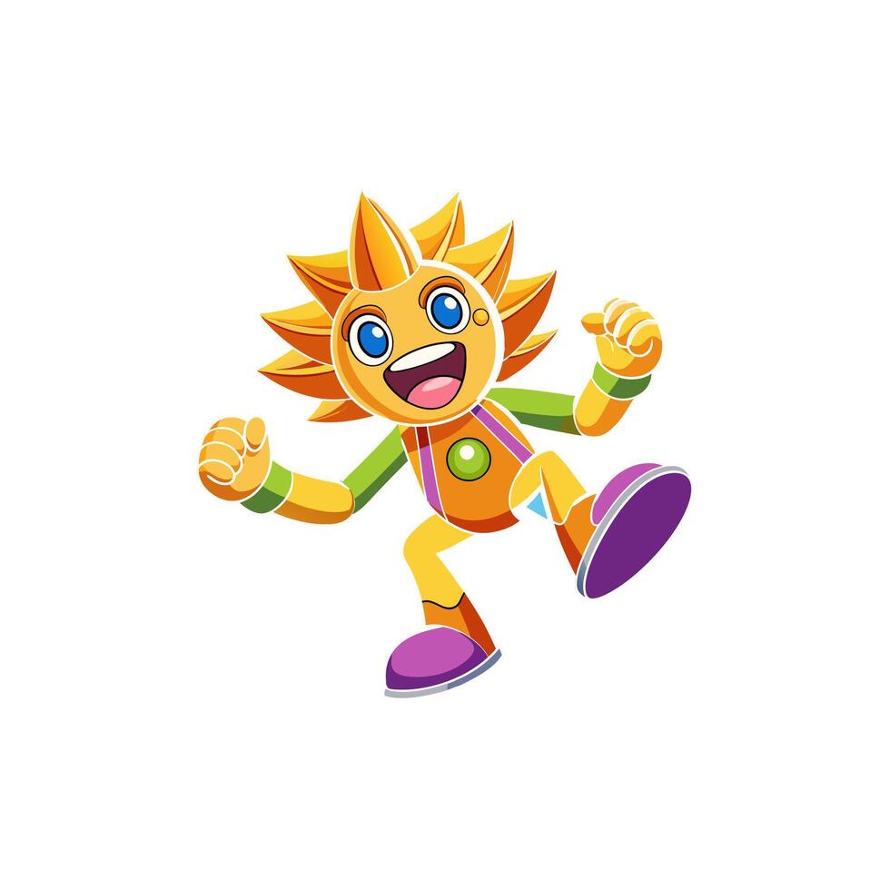 A lively, colorful cartoon featuring dynamic characters and funky adventures. vector