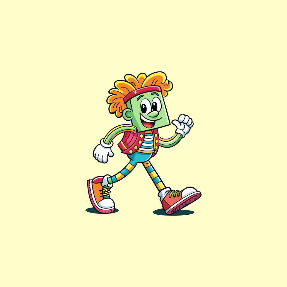 A lively, colorful cartoon featuring dynamic characters and funky adventures. vector