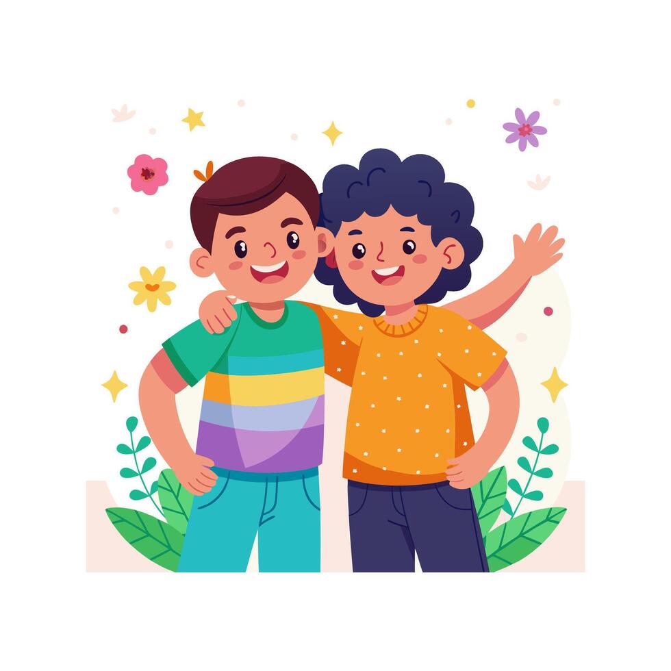 A joyful companion, always supportive, uplifting, sharing laughter and adventures vector