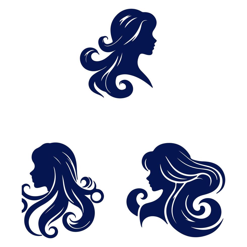 Elegant Hairstyles for Modern Women. vector