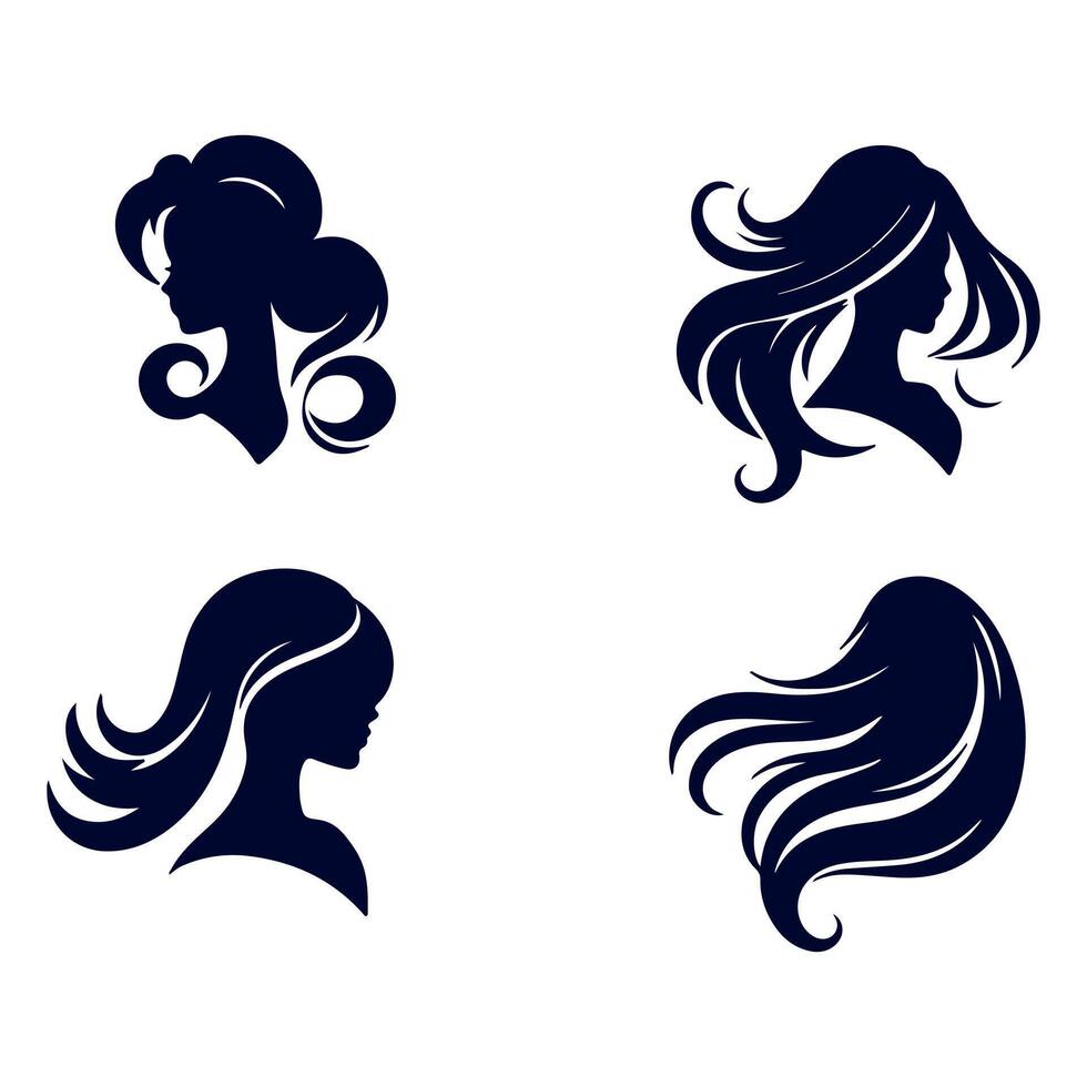 Elegant Hairstyles for Modern Women. vector