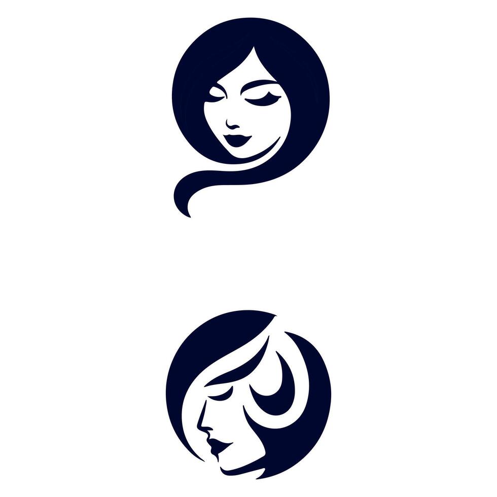 Elegant Hairstyles for Modern Women. vector