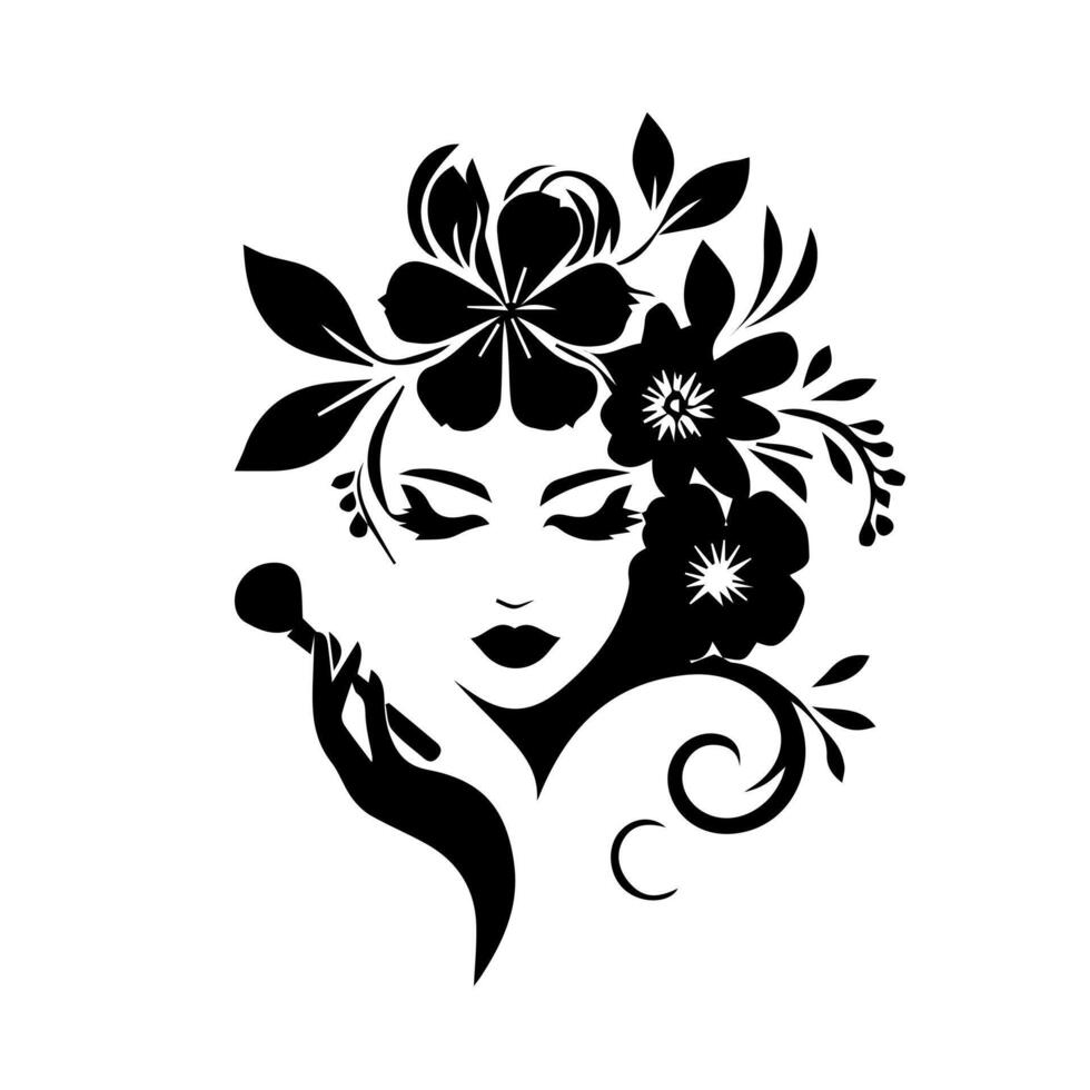 Outline flower set for artistic designs. vector