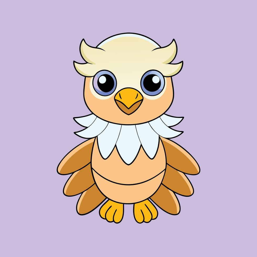 Cute Eagle Illustration - Cartoon, Clipart, and Line Art Design, Charming eagle illustration, perfect for digital and print design projects vector