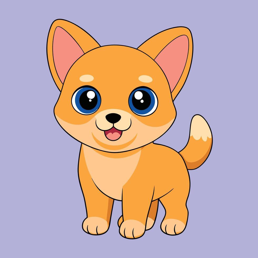 Cute Dog Illustration - Cartoon, Clipart, and Line Art Design vector