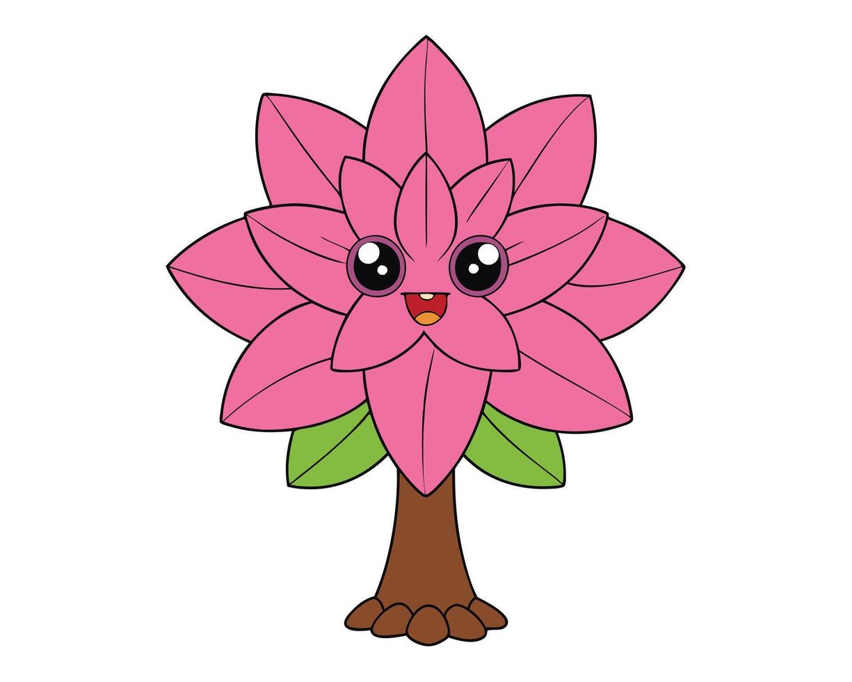 Lily Tree Illustration - Cartoons, Clipart, and Line Art Design for Microstock, Beautiful lily tree illustration, perfect for cartoons, clipart, and line art designs. vector