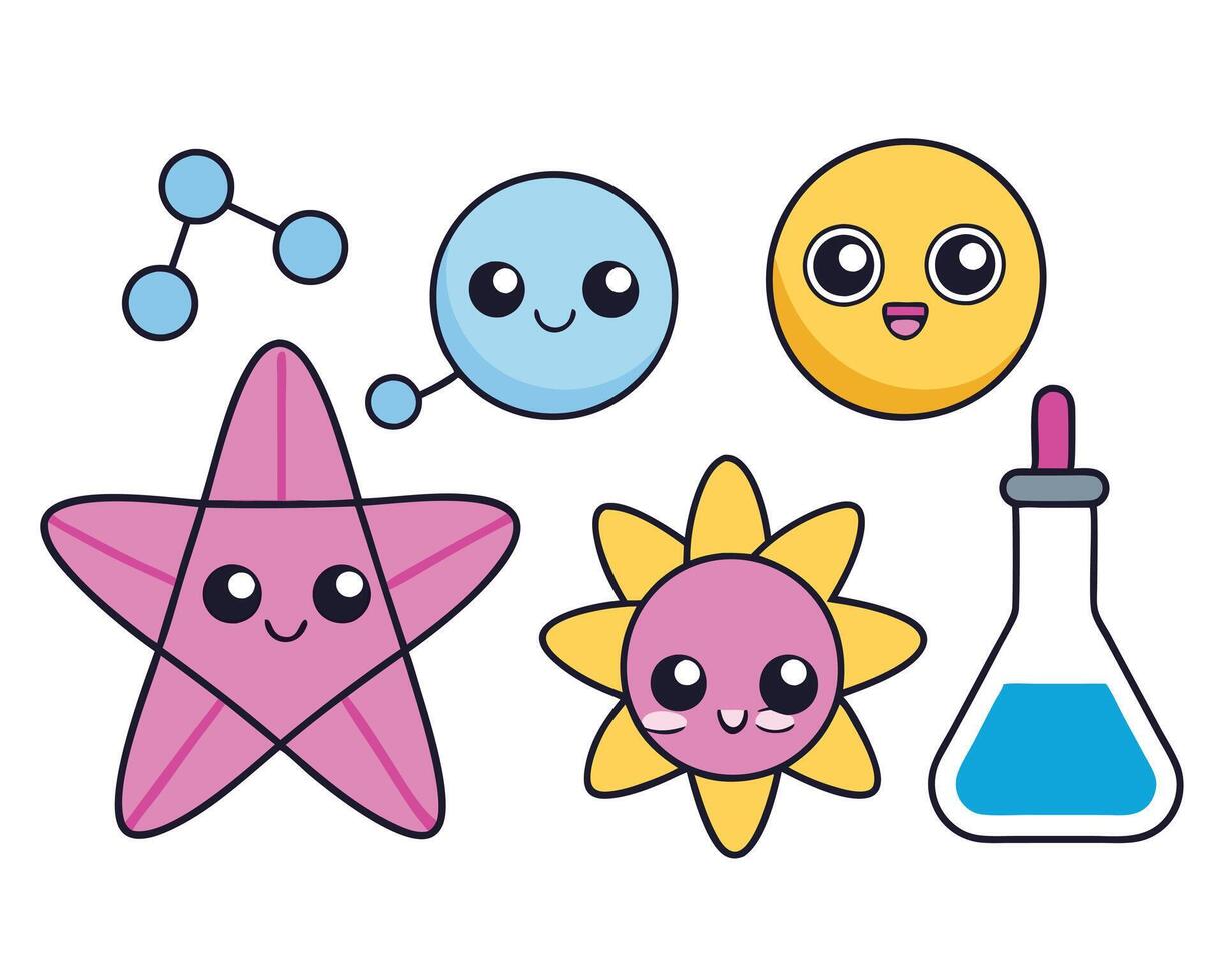Science Icons Illustration - Cartoons, Clipart, and Line Art Design for Microstock, vector