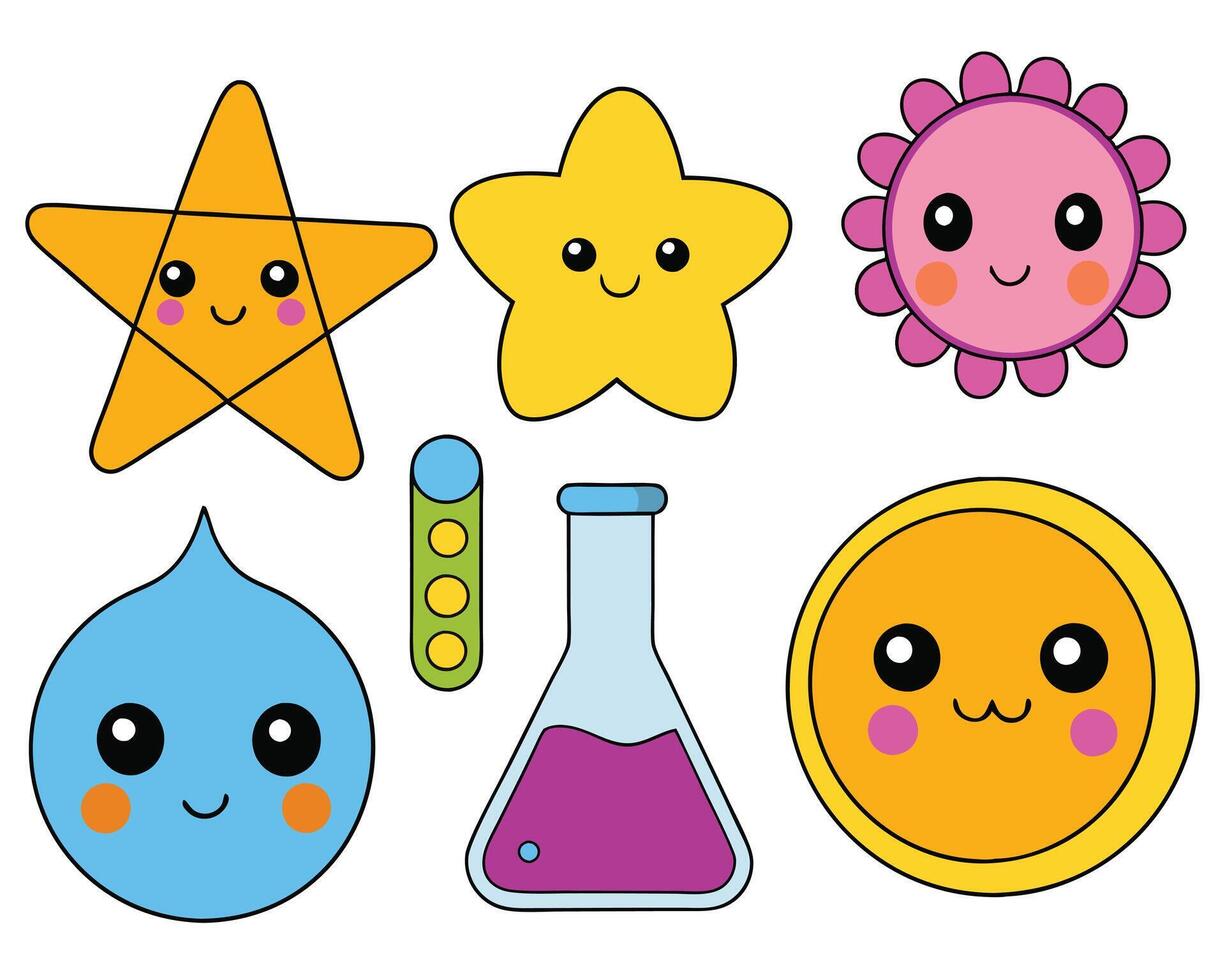 Science Icons Illustration - Cartoons, Clipart, and Line Art Design for Microstock, vector