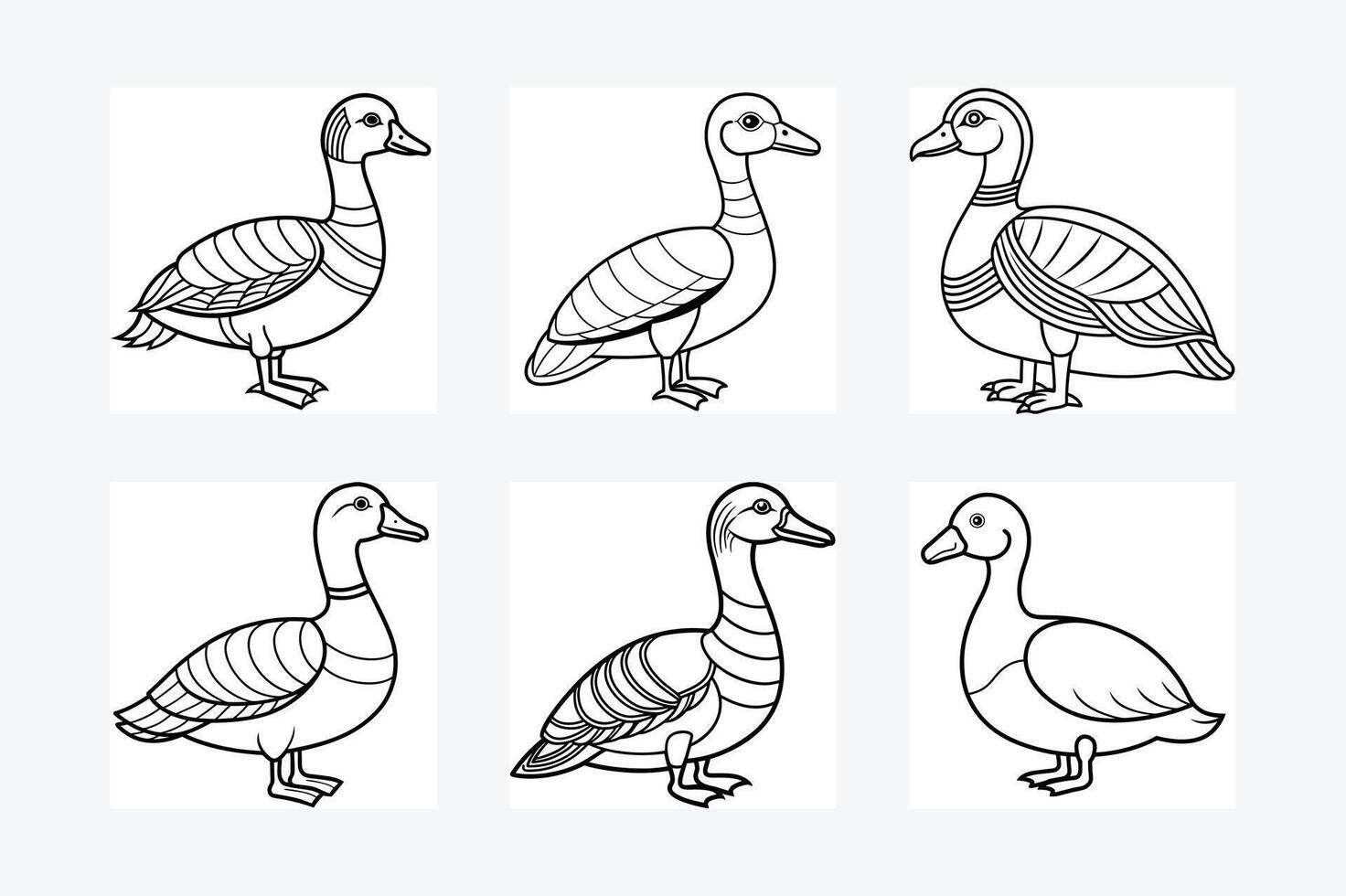 Egyptian Goose sits icon , Duck Editable Stroke Line Icon, Goose Editable Stroke Line Icon, vector