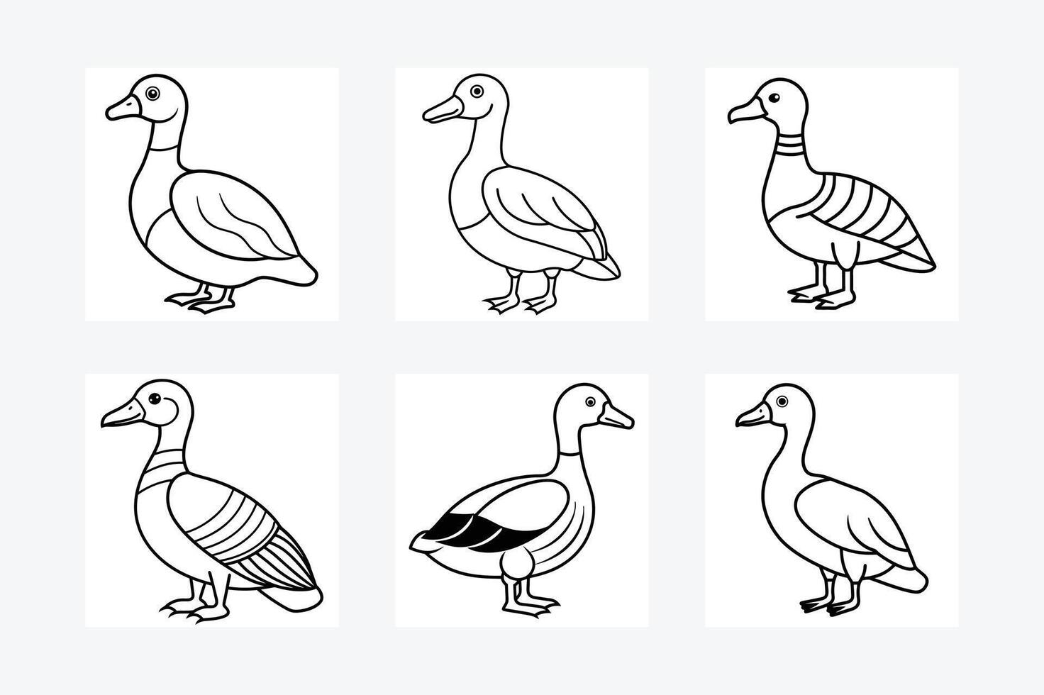Egyptian Goose sits icon , Duck Editable Stroke Line Icon, Goose Editable Stroke Line Icon, vector