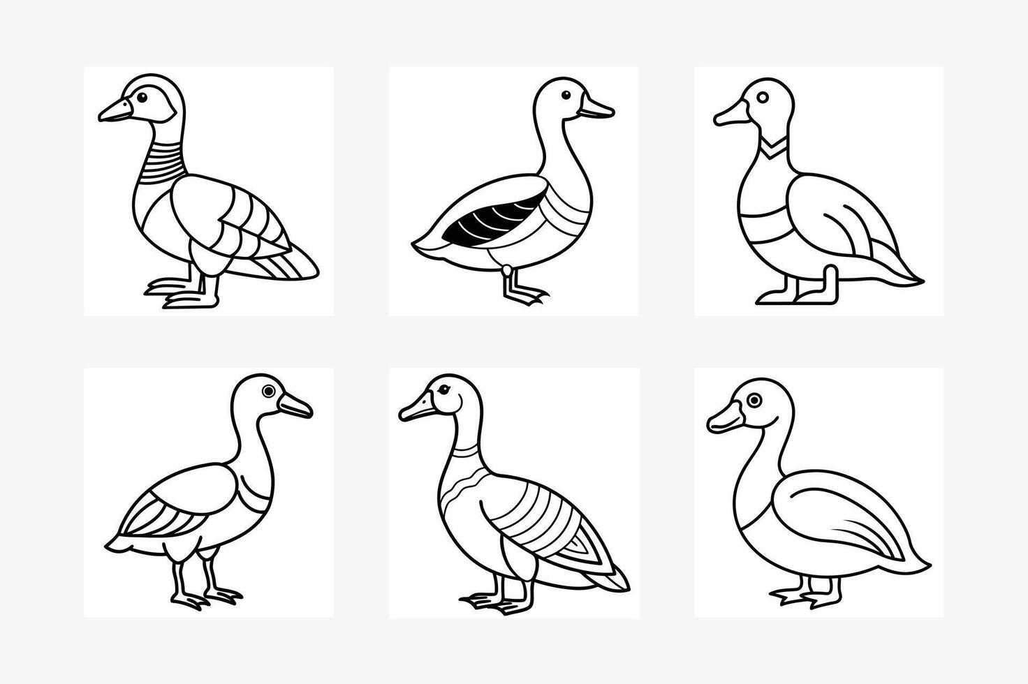 Egyptian Goose sits icon , Duck Editable Stroke Line Icon, Goose Editable Stroke Line Icon, vector