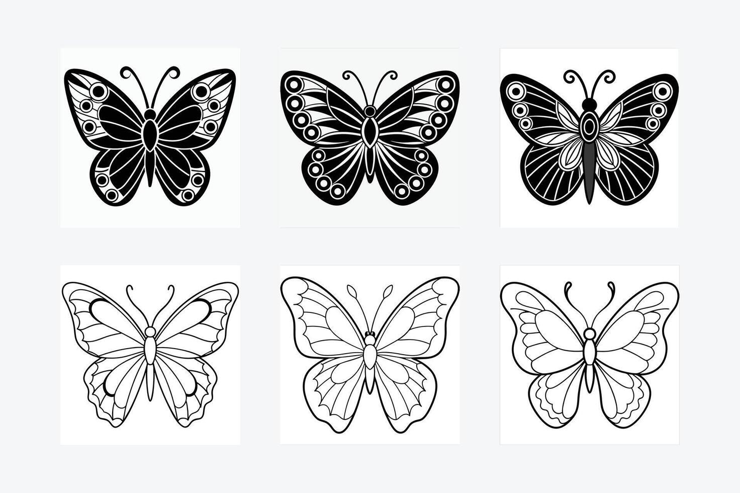 Butterfly Silhouette in Mariposa format only Black, Beautiful black and white butterfly isolated image vector