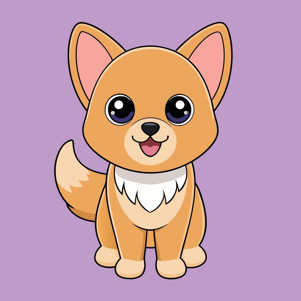 Cute Dog Illustration - Cartoon, Clipart, and Line Art Design vector