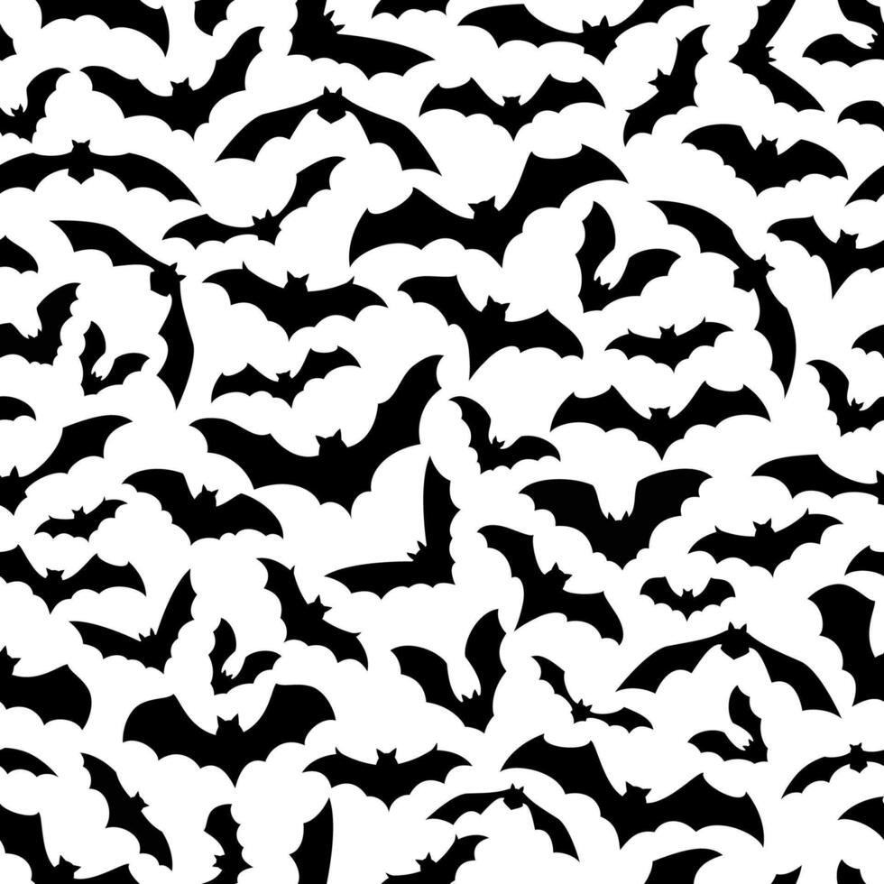 Halloween bats seamless pattern, tile background vector