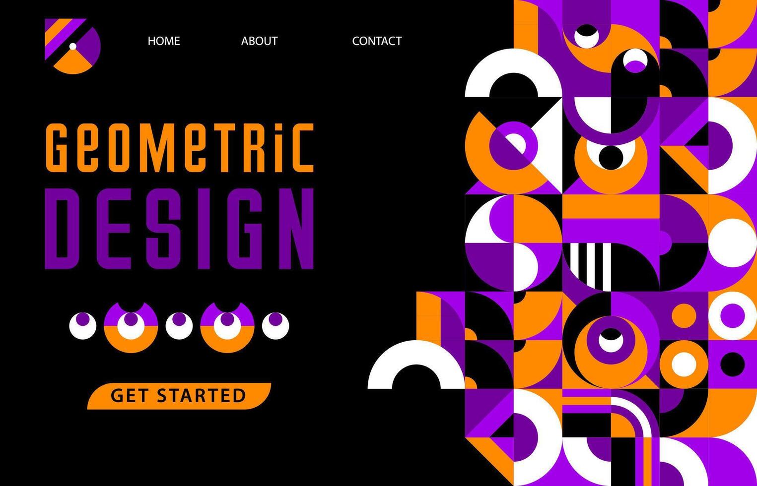 Landing page with Halloween abstract pattern vector