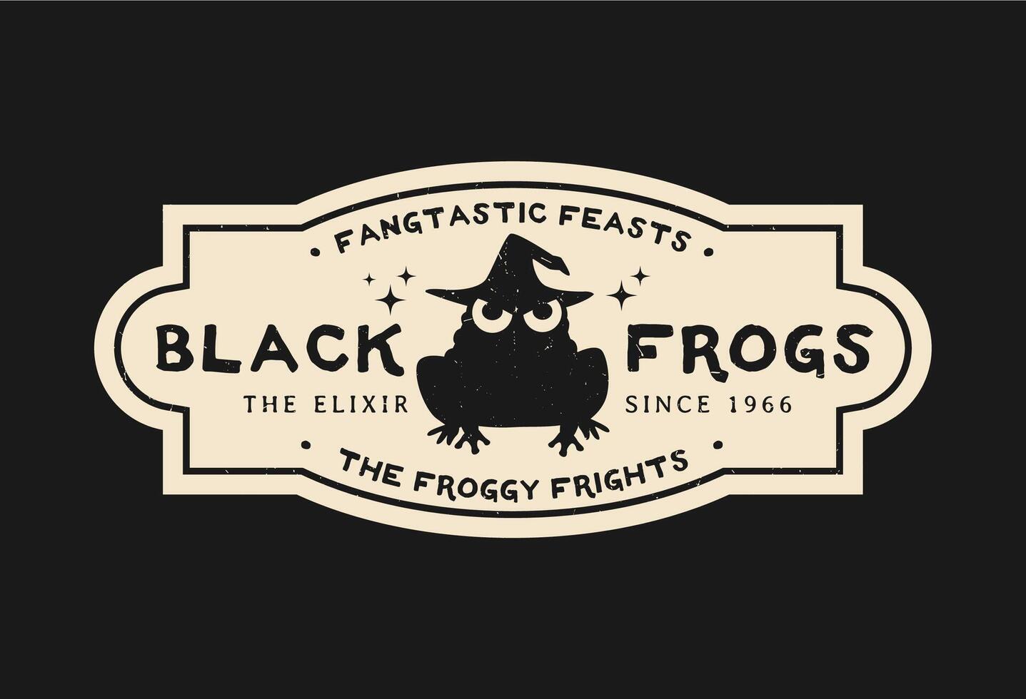 Halloween potion bottle label with witch frog vector