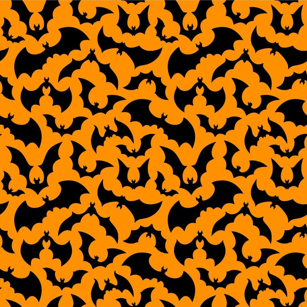 Halloween bats seamless pattern holiday background vector