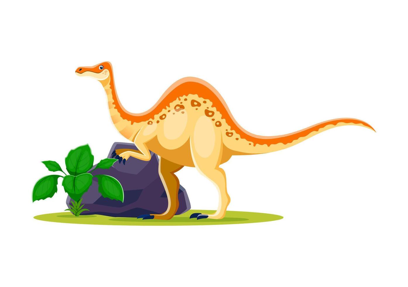 Cartoon prehistoric deinocheirus dino character vector