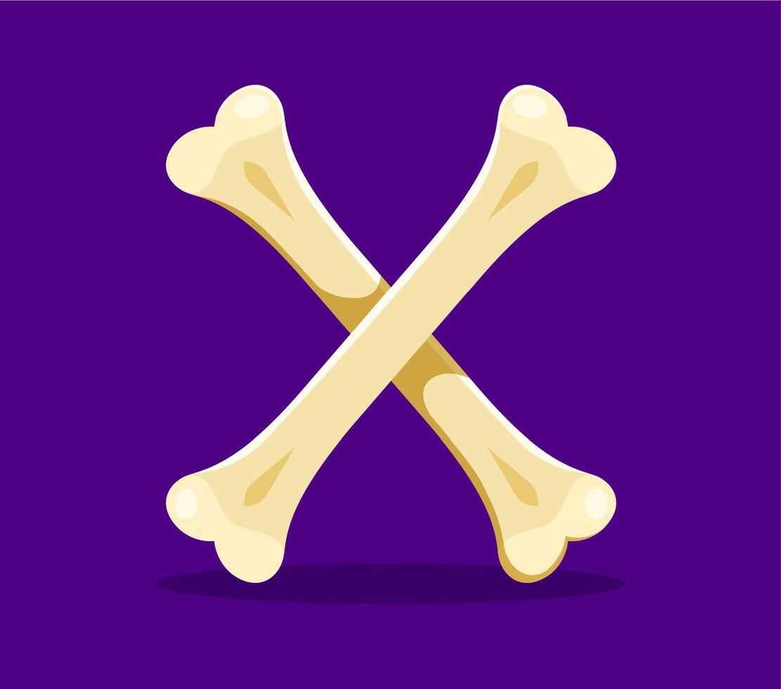 Halloween font, letter X cartoon spooky crossbones vector