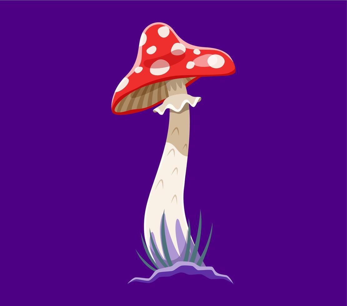 Halloween font, number 1 One mushroom amanita vector