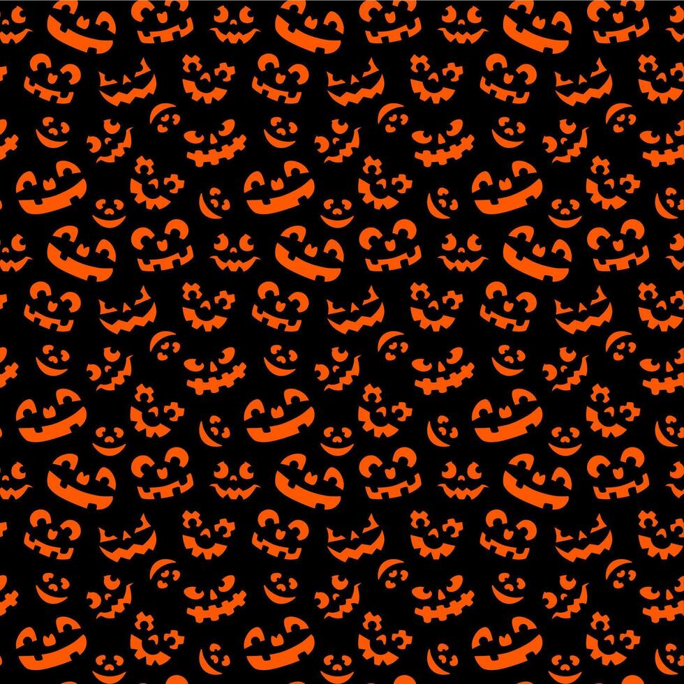 Halloween pumpkins pattern, holiday background vector